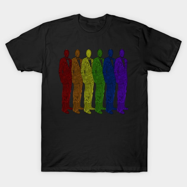 Swirly Rainbow Gentlemen T-Shirt by Slightly Unhinged